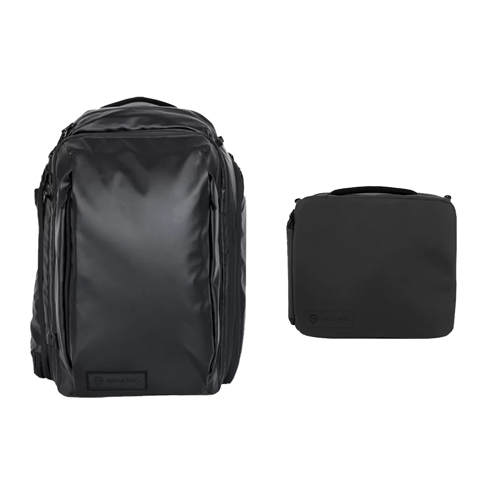 WANDRD Transit 45L Travel Backpack Black Essential Bundle